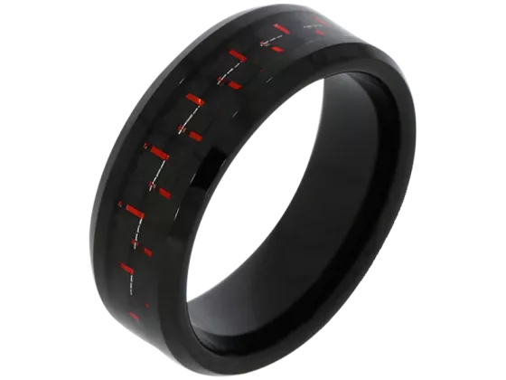 Modell Florentine - 1 Ring aus Wolfram mit Carboneinlage